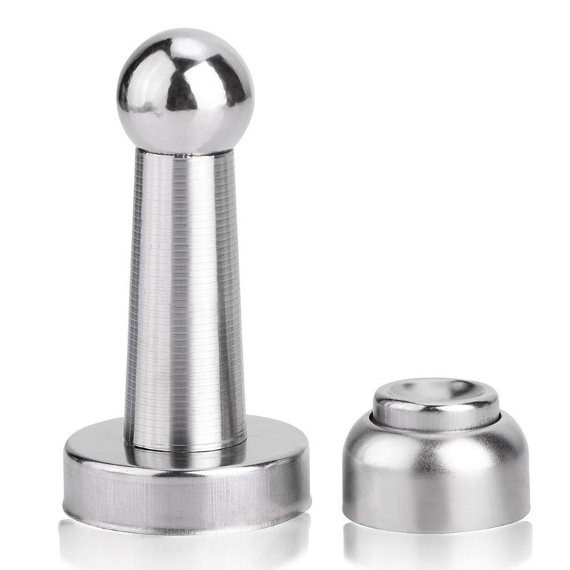 Tiberham Magnetic Door Stop, Heavy Duty Magnetic Door Stopper, Wall/Floor Mounted, Door Holder, Magnetic Door Catch Stopper, Silver, 1-Piece - Image 1